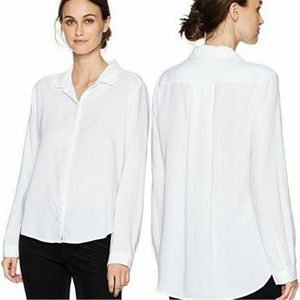Anthropologie Cloth & Stone White Button Down linen feel